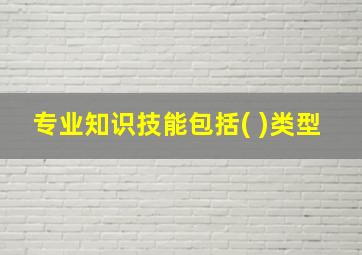 专业知识技能包括( )类型